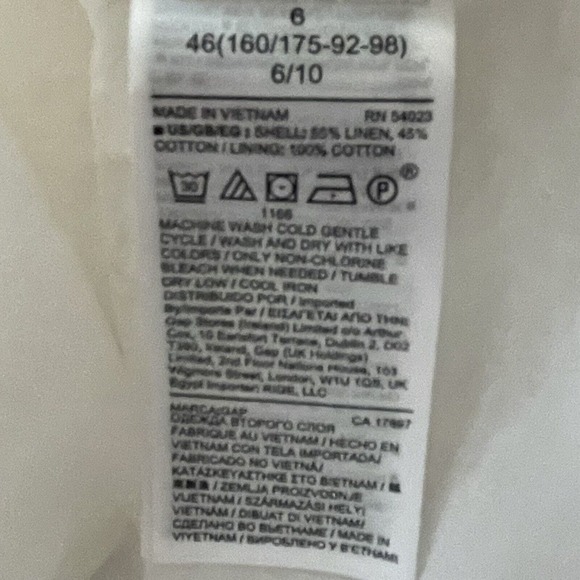 GAP Tie Back Halter Dress White Sz 6 NWT Pockets Sheath Mini Casual 100%… - Picture 9 of 12